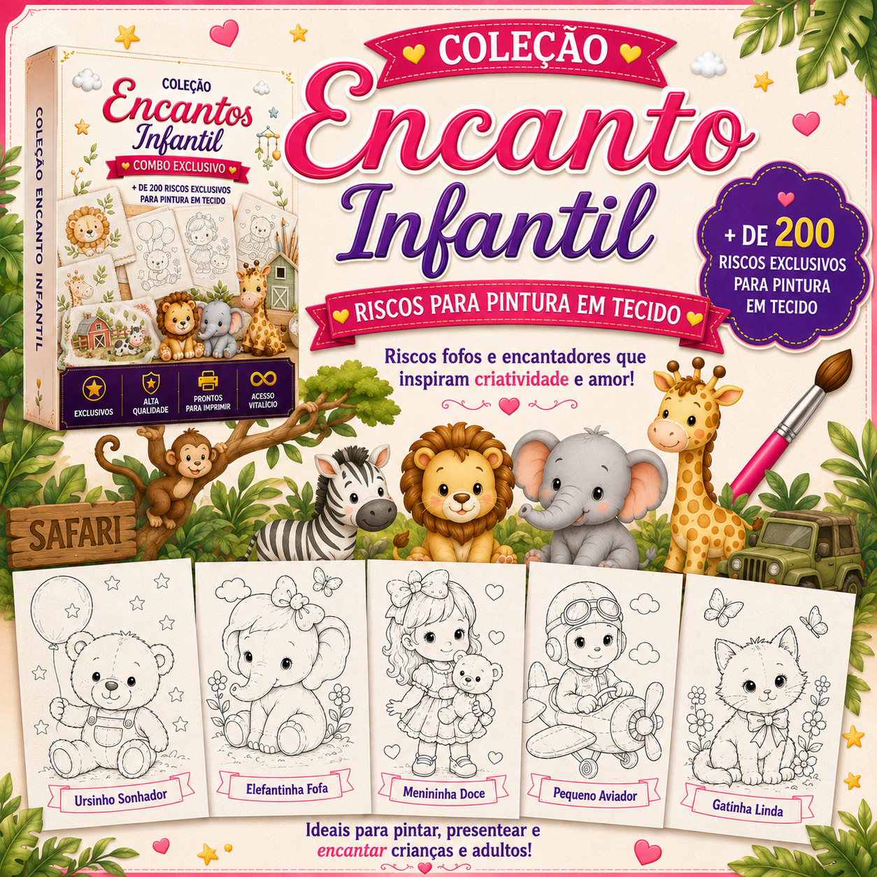 Coleção Encanto Infantil — +200 riscos exclusivos