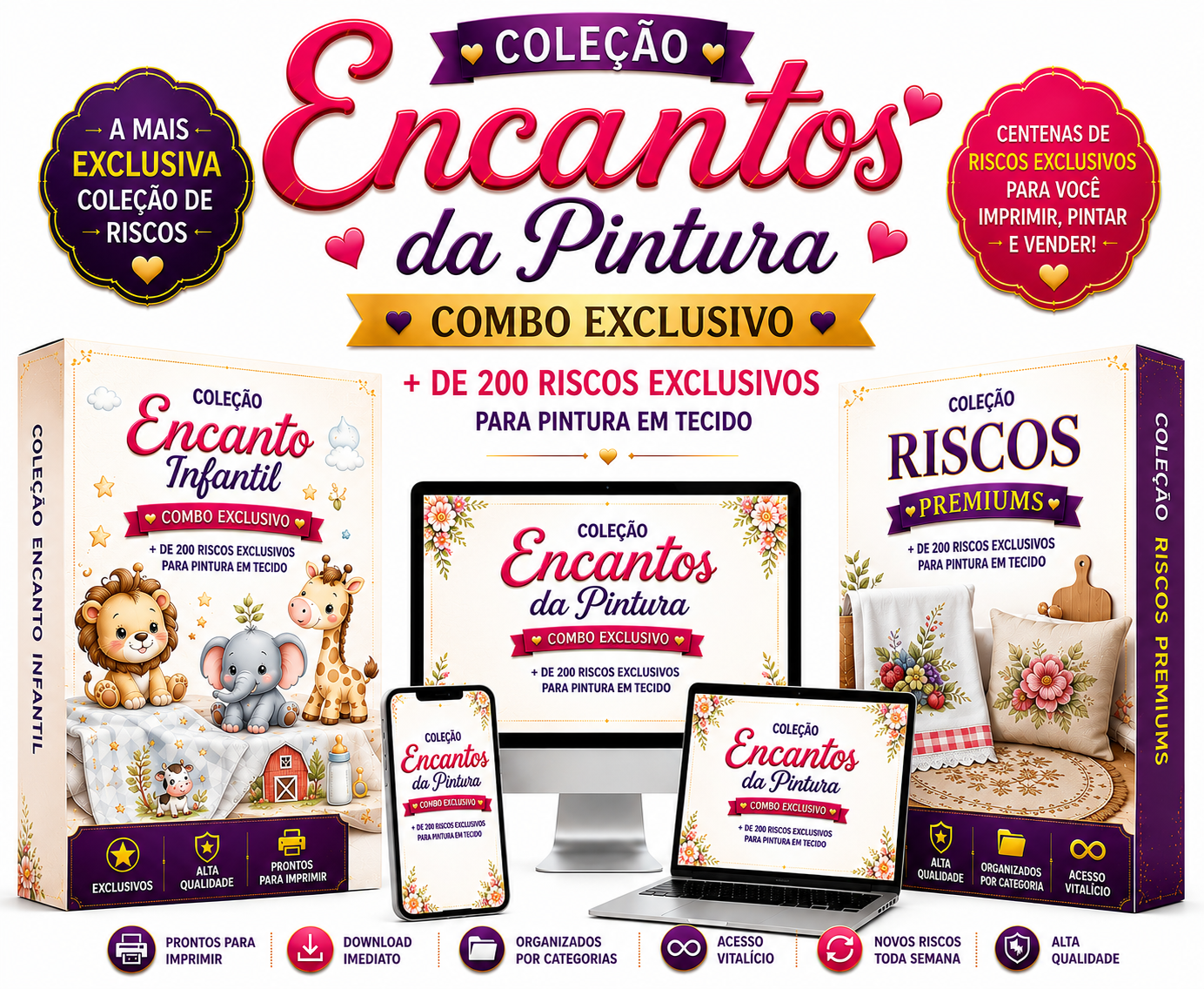 Coleção Encanto da Pintura completa: +400 riscos + bônus