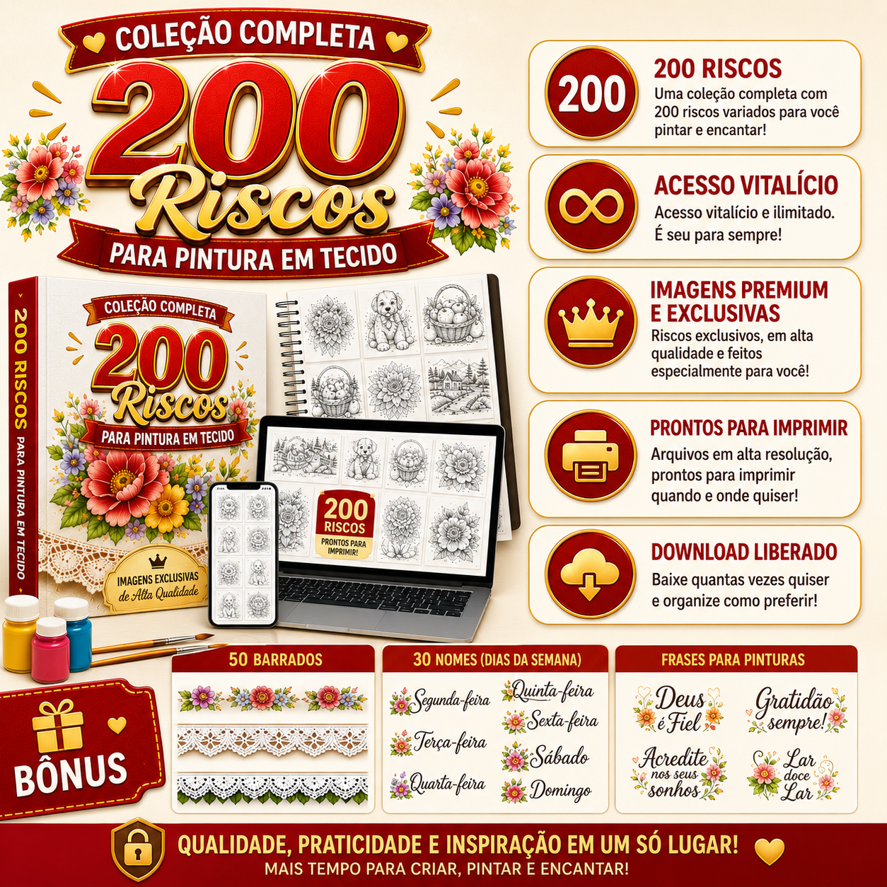 Coleção completa: 200 riscos + bônus