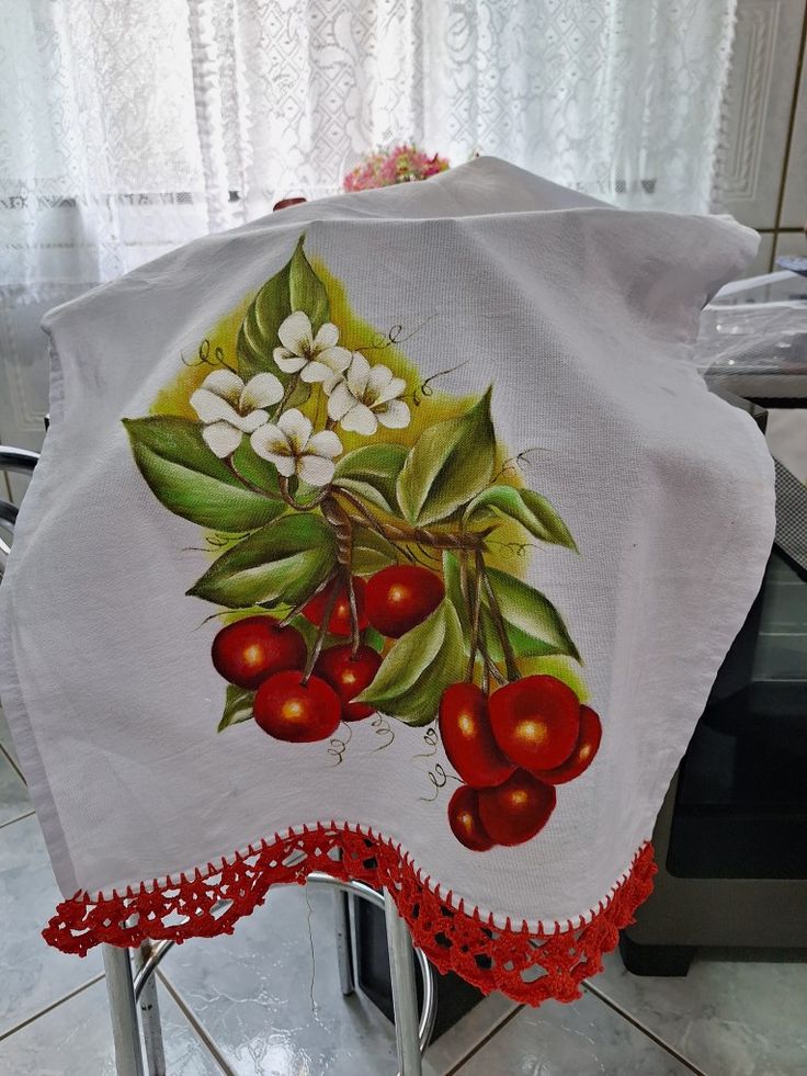 Pano de prato — Cerejas